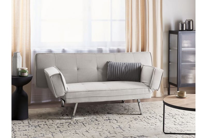 Cathleen Sovesofa 3-seter - Beige/Sølv - Møbler - Sofaer - Sovesofaer