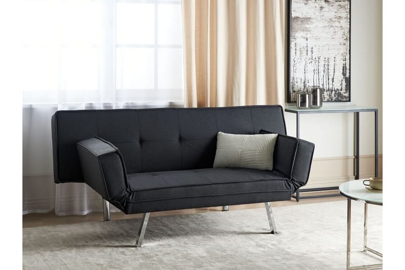 Cathleen Sovesofa 3-seter - Svart/Sølv - Møbler - Sofaer - Sovesofaer