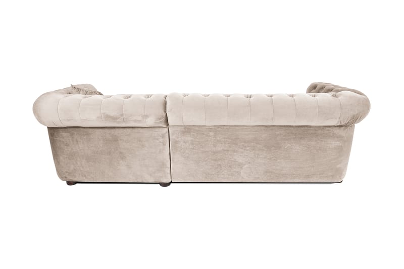 Chesterfield Deluxe Sovesofa 2-seters med Sjeselong - Beige - Møbler - Sofaer - Sovesofaer