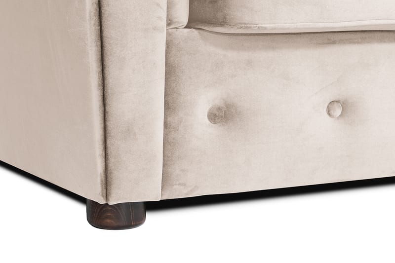 Chesterfield Deluxe Sovesofa 2-seters med Sjeselong - Beige - Møbler - Sofaer - Sovesofaer