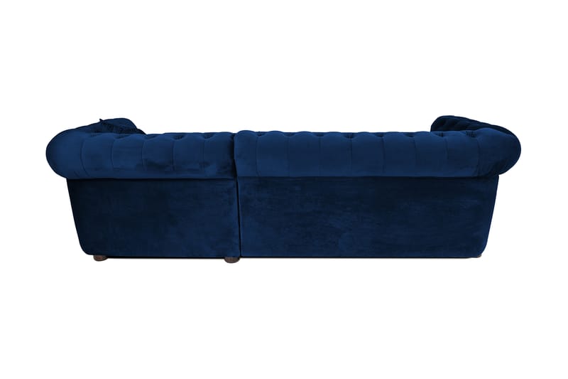 Chesterfield Deluxe Sovesofa 2-seters med Sjeselong - Blå - Møbler - Sofaer - Sovesofaer