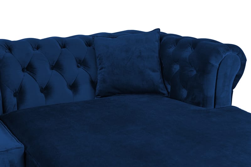 Chesterfield Deluxe Sovesofa 2-seters med Sjeselong - Blå - Møbler - Sofaer - Sovesofaer