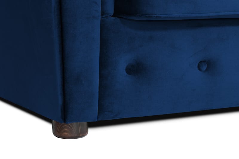 Chesterfield Deluxe Sovesofa 2-seters med Sjeselong - Blå - Møbler - Sofaer - Sovesofaer