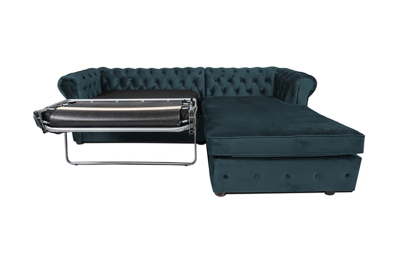 Chesterfield Deluxe Sovesofa 2-seters med Sjeselong - Blågrønn - Møbler - Sofaer - Sovesofaer