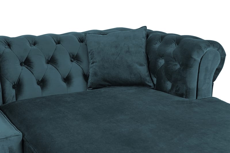 Chesterfield Deluxe Sovesofa 2-seters med Sjeselong - Blågrønn - Møbler - Sofaer - Sovesofaer