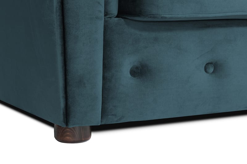 Chesterfield Deluxe Sovesofa 2-seters med Sjeselong - Blågrønn - Møbler - Sofaer - Sovesofaer