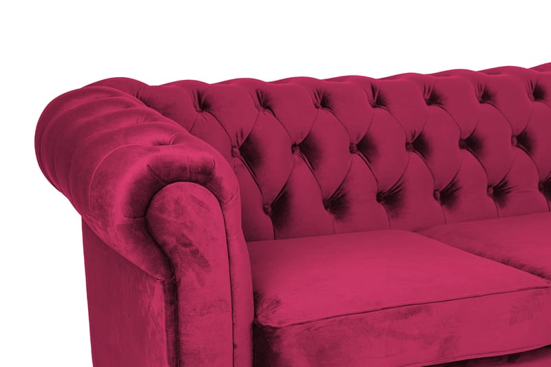 Chesterfield Deluxe Sovesofa 2-seters med Sjeselong - Cerise - Møbler - Sofaer - Sovesofaer