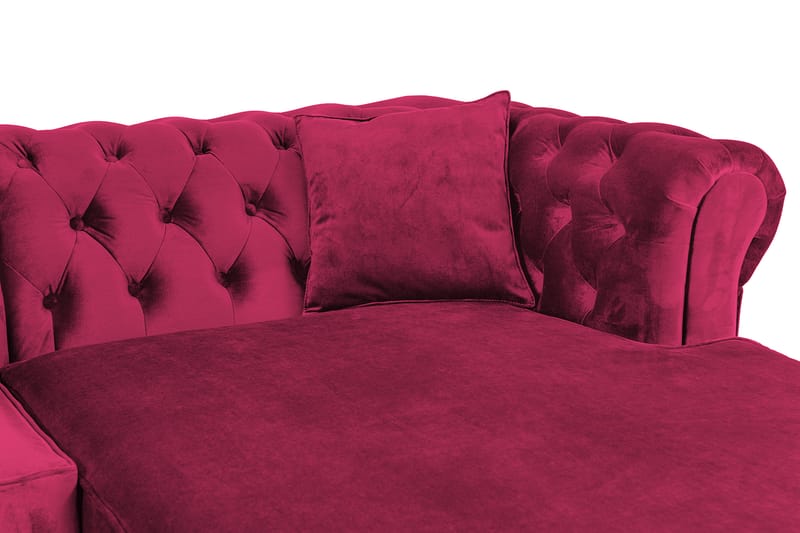 Chesterfield Deluxe Sovesofa 2-seters med Sjeselong - Cerise - Møbler - Sofaer - Sovesofaer