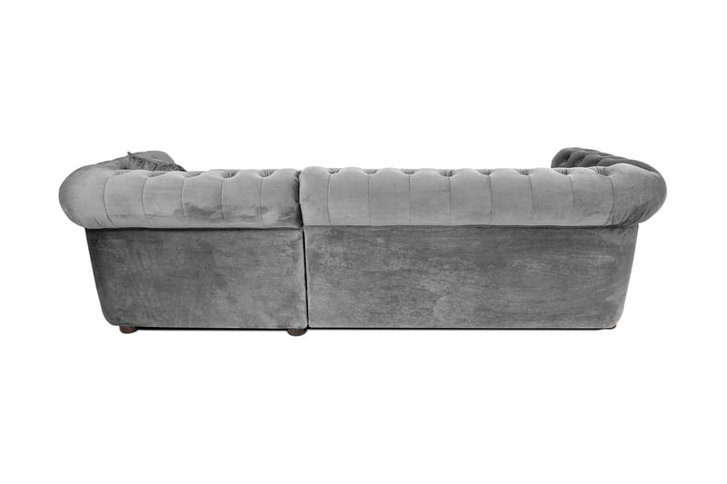 Chesterfield Deluxe Sovesofa 2-seters med Sjeselong - Grå - Møbler - Sofaer - Sovesofaer