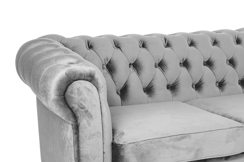 Chesterfield Deluxe Sovesofa 2-seters med Sjeselong - Grå - Møbler - Sofaer - Sovesofaer