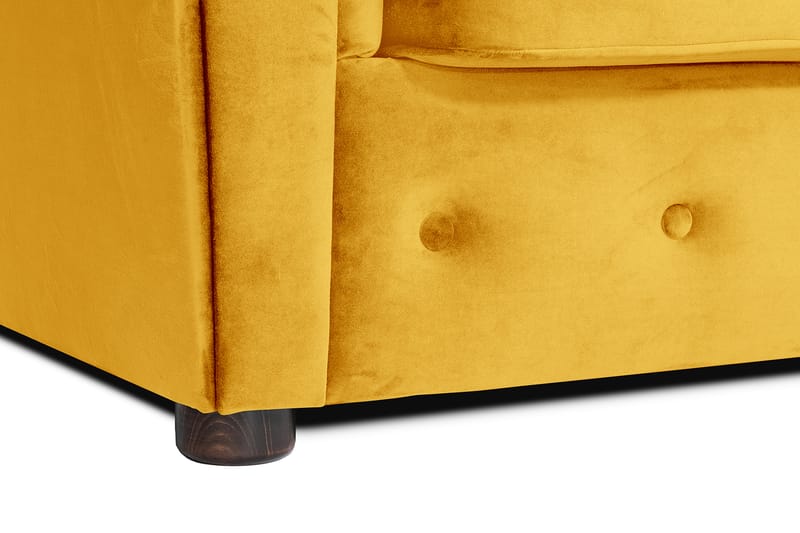 Chesterfield Deluxe Sovesofa 2-seters med Sjeselong - Gul - Møbler - Sofaer - Sovesofaer