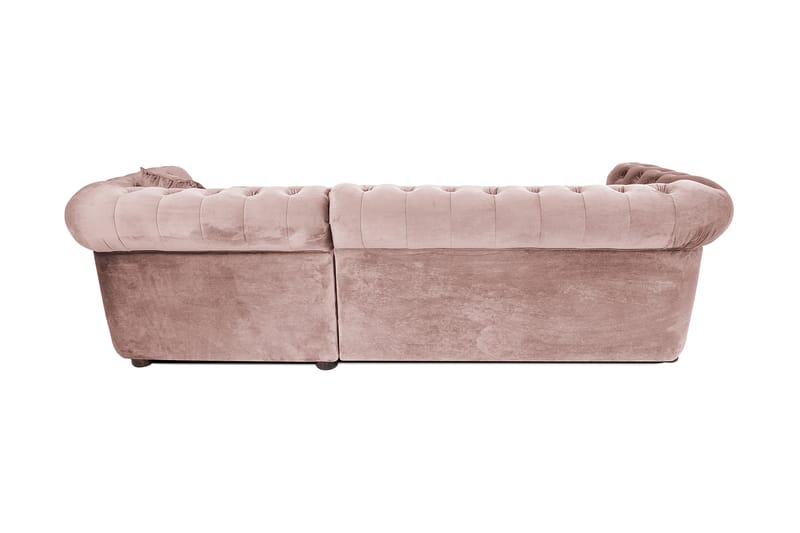 Chesterfield Deluxe Sovesofa 2-seters med Sjeselong - Lysrosa - Møbler - Sofaer - Sovesofaer