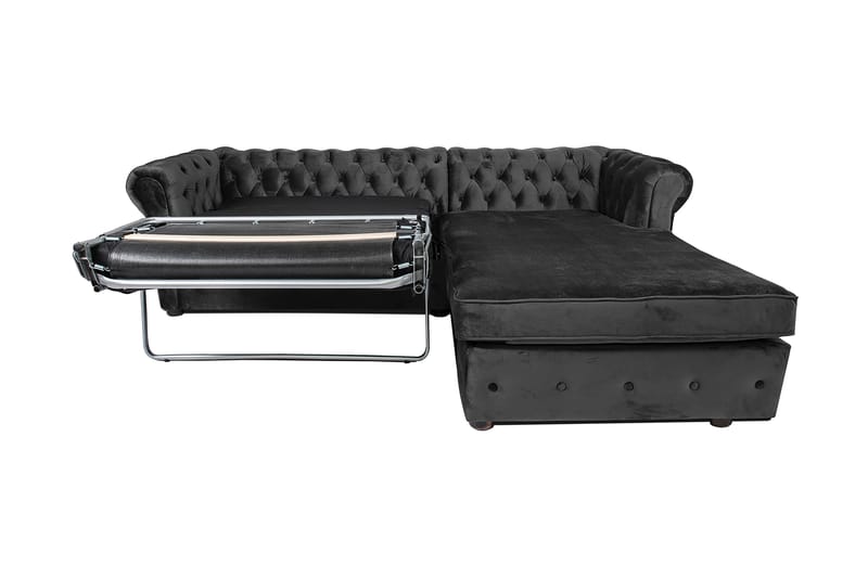 Chesterfield Deluxe Sovesofa 2-seters med Sjeselong - Mørkegrå - Møbler - Sofaer - Sovesofaer