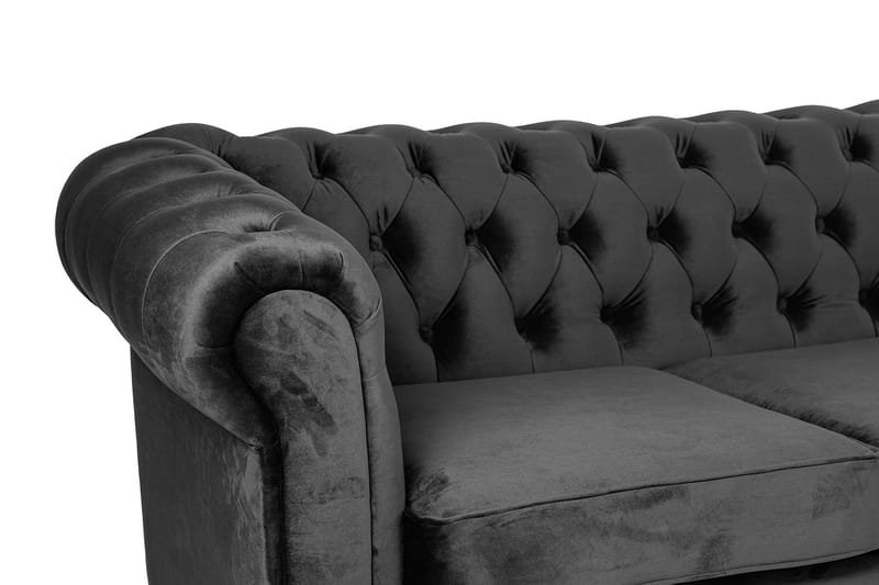 Chesterfield Deluxe Sovesofa 2-seters med Sjeselong - Mørkegrå - Møbler - Sofaer - Sovesofaer