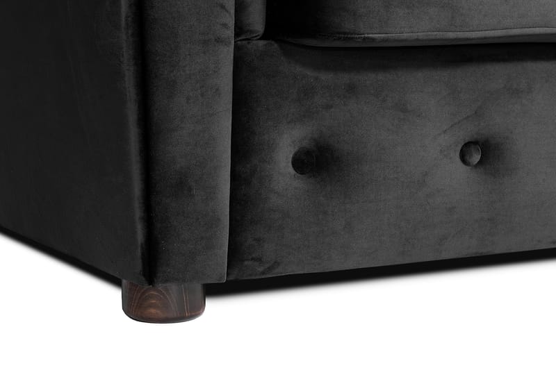 Chesterfield Deluxe Sovesofa 2-seters med Sjeselong - Mørkegrå - Møbler - Sofaer - Sovesofaer