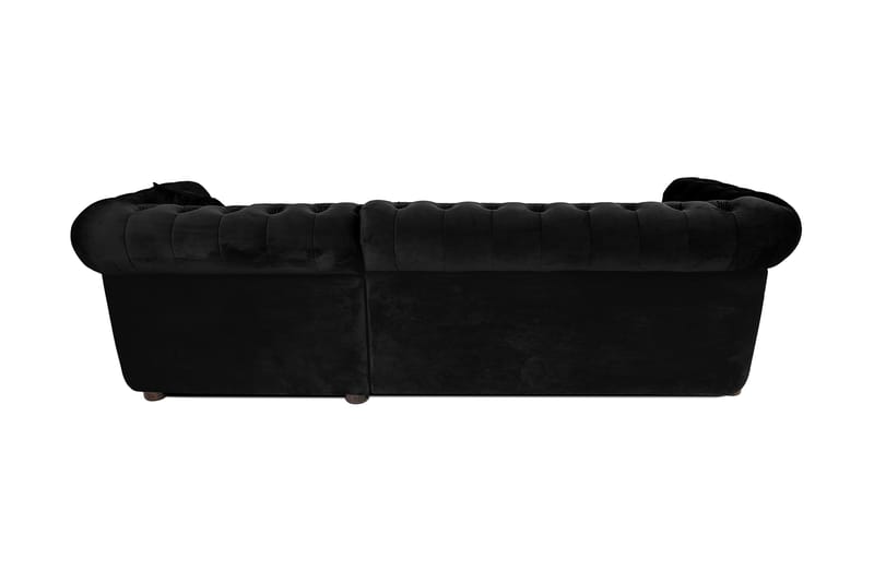 Chesterfield Deluxe Sovesofa 2-seters med Sjeselong - Svart - Møbler - Sofaer - Sovesofaer