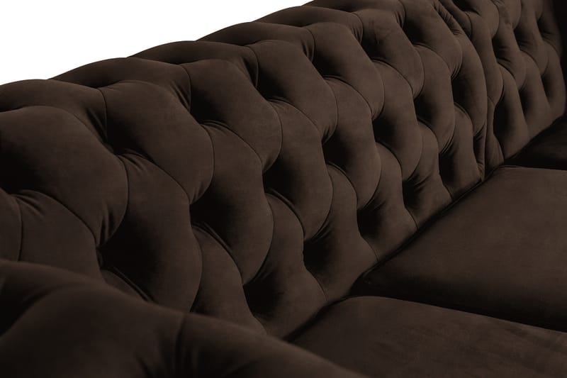 Chesterfield Deluxe Sovesofa 2-seters med Sjeselong - Vintage Brun - Møbler - Sofaer - Sovesofaer