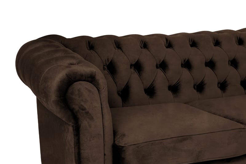 Chesterfield Deluxe Sovesofa 2-seters med Sjeselong - Vintage Brun - Møbler - Sofaer - Sovesofaer