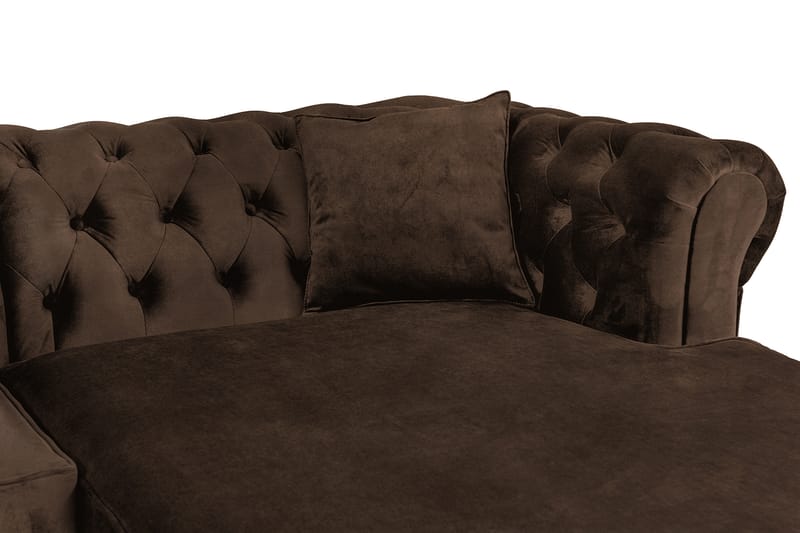 Chesterfield Deluxe Sovesofa 2-seters med Sjeselong - Vintage Brun - Møbler - Sofaer - Sovesofaer