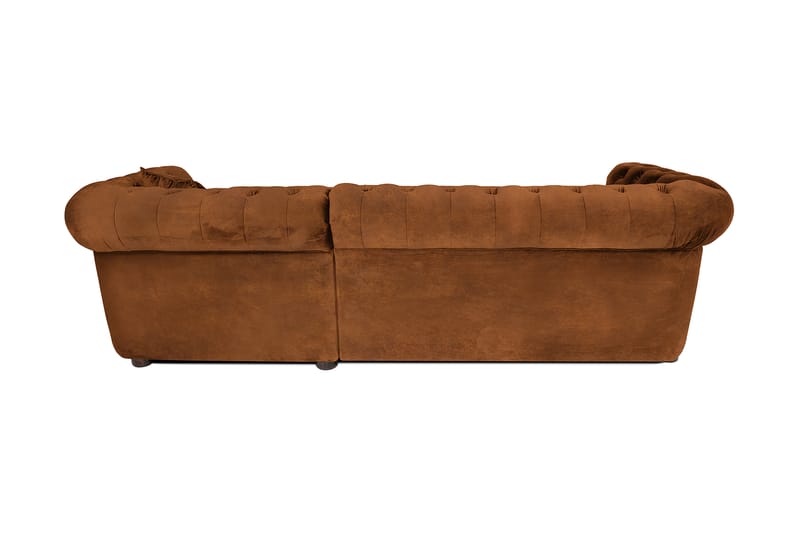 Chesterfield Deluxe Sovesofa 2-seters med Sjeselong - Vintage Cognac - Møbler - Sofaer - Sovesofaer