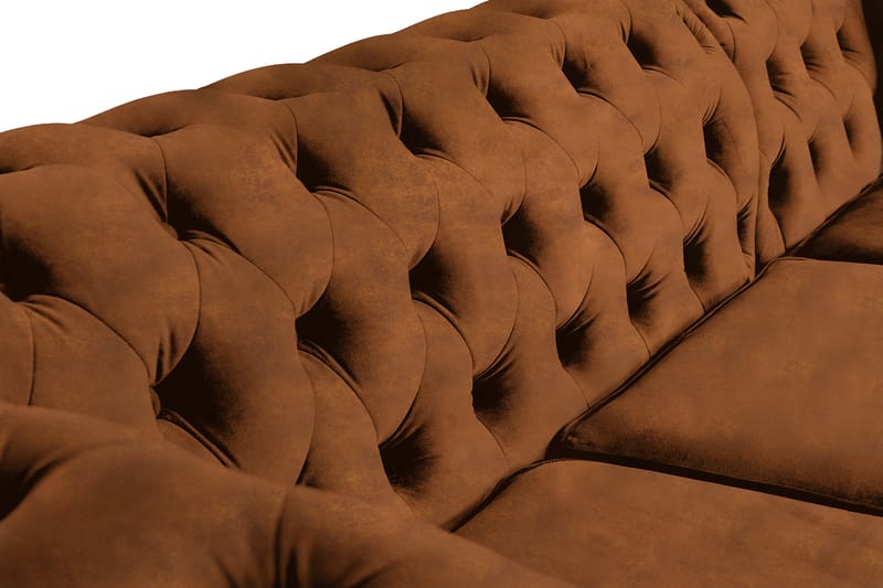 Chesterfield Deluxe Sovesofa 2-seters med Sjeselong - Vintage Cognac - Møbler - Sofaer - Sovesofaer