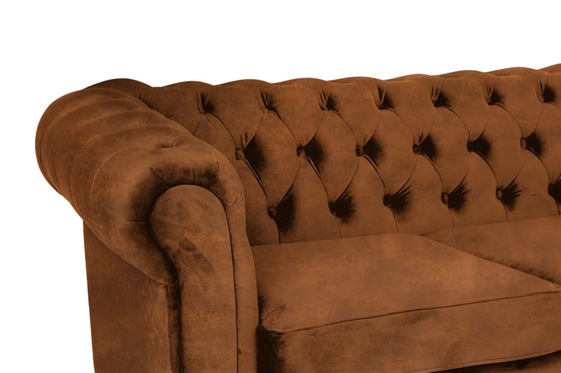 Chesterfield Deluxe Sovesofa 2-seters med Sjeselong - Vintage Cognac - Møbler - Sofaer - Sovesofaer