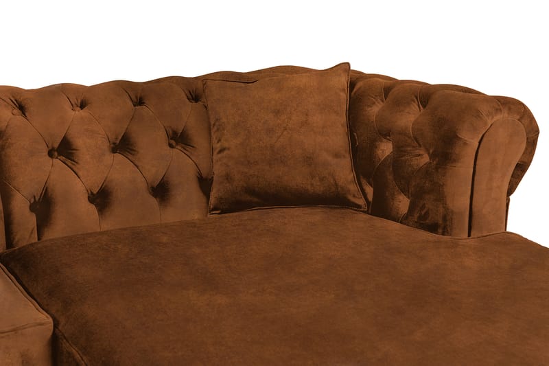 Chesterfield Deluxe Sovesofa 2-seters med Sjeselong - Vintage Cognac - Møbler - Sofaer - Sovesofaer