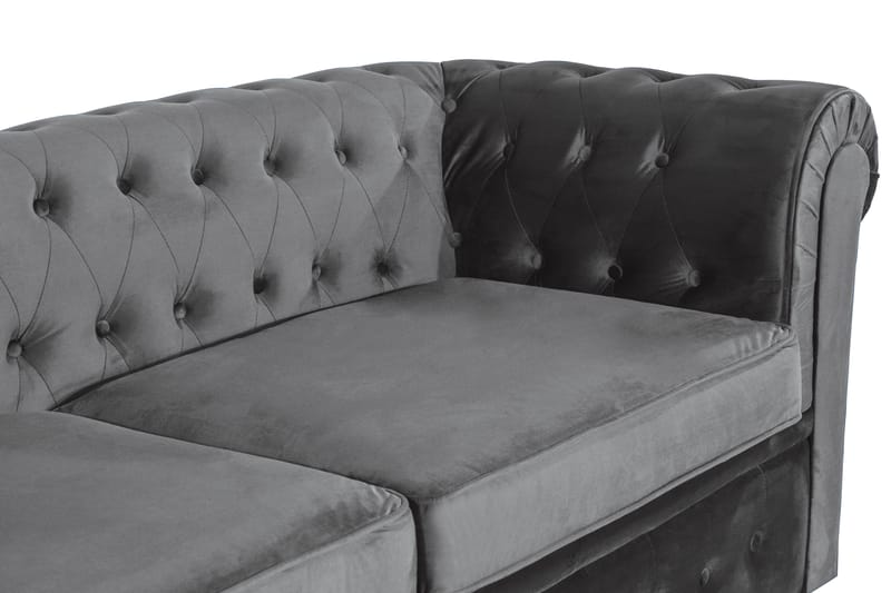 Chesterfield Deluxe Sovesofa - Mørkegrå Fløyel - Møbler - Sofaer - Sovesofaer