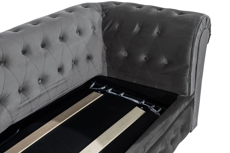 Chesterfield Deluxe Sovesofa - Mørkegrå Fløyel - Møbler - Sofaer - Sovesofaer