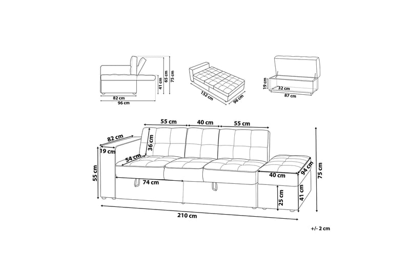 Citlalic Sovesofa - Beige - Møbler - Sofaer - Sovesofaer