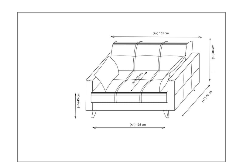 Darcia Sovesofa 2-seter - Beige - Møbler - Sofaer - Sovesofaer