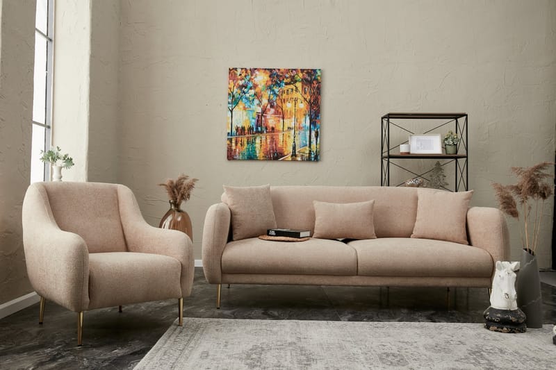 Devika Sovesofa 3-seter - Beige - Møbler - Sofaer - Sovesofaer