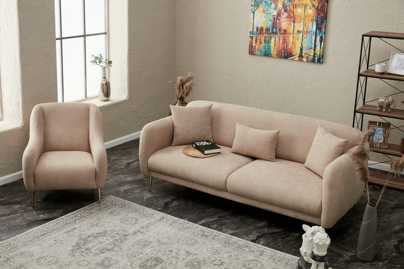 Devika Sovesofa 3-seter - Beige - Møbler - Sofaer - Sovesofaer