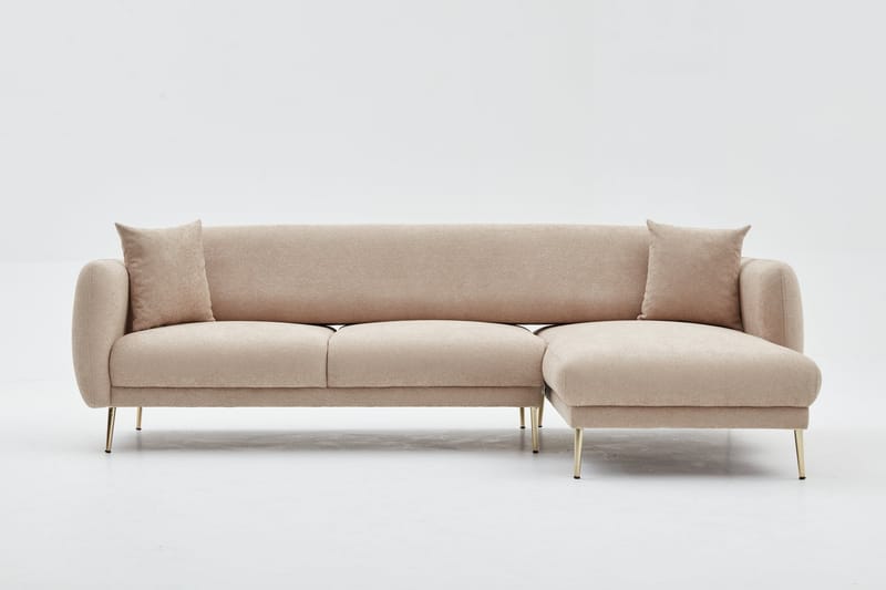 Devika Sovesofa med Sjeselong 4-seter - Beige - Møbler - Sofaer - Sovesofaer