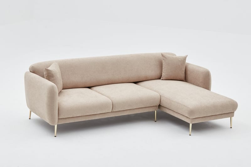 Devika Sovesofa med Sjeselong 4-seter - Beige - Møbler - Sofaer - Sovesofaer