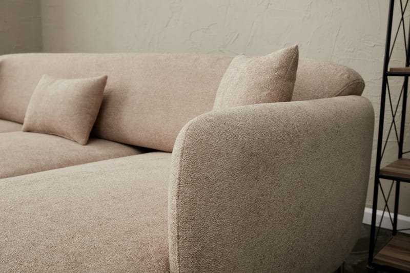 Devika Sovesofa med Sjeselong 4-seter - Beige - Møbler - Sofaer - Sovesofaer