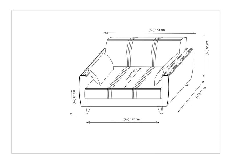 Dewan Sovesofa 2-seter - Beige - Møbler - Sofaer - Sovesofaer