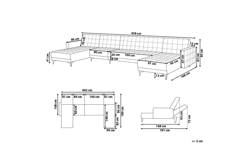 Divansovesofa ABERDEEN Rosa - Rosa - Møbler - Sofaer - Sovesofaer