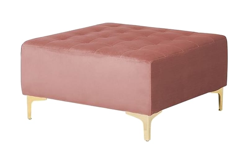 Divansovesofa Stor + Fotskammel Rosa ABERDEEN - Rosa - Møbler - Sofaer - Sovesofaer