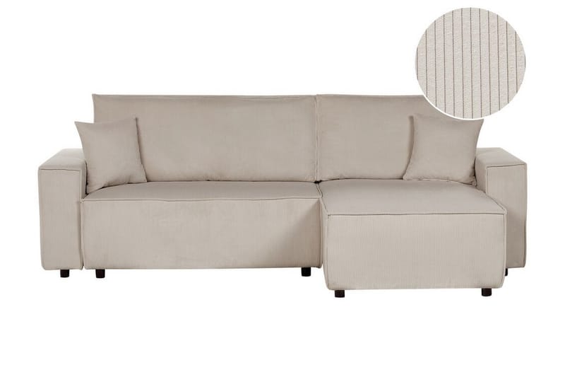 Dyshawn Hjørnesovesofa 2-seter - Beige/Svart - Møbler - Sofaer - Sovesofaer