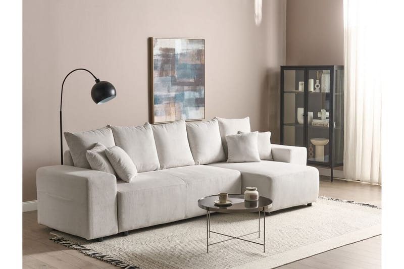 Dysis Hjørnesovesofa 3-seter - Beige/Svart - Møbler - Sofaer - Sovesofaer