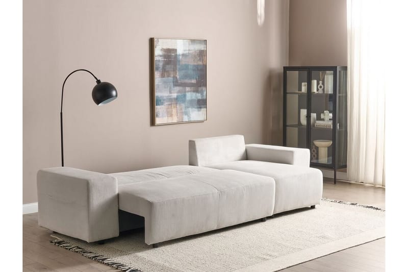 Dysis Hjørnesovesofa 3-seter - Beige/Svart - Møbler - Sofaer - Sovesofaer