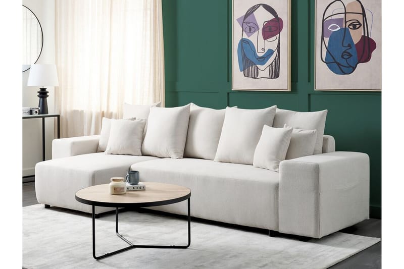 Dysis Hjørnesovesofa 3-seter - Beige/Svart - Møbler - Sofaer - Sovesofaer