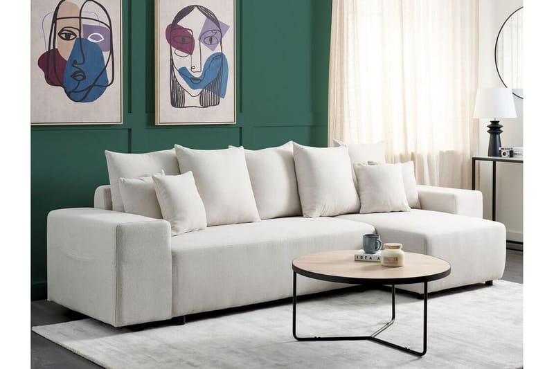 Dysis Hjørnesovesofa 3-seter - Beige/Svart - Møbler - Sofaer - Sovesofaer