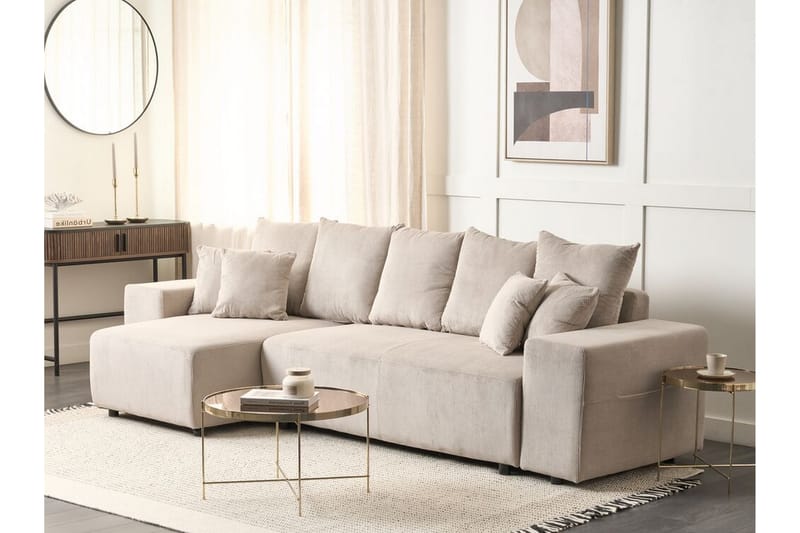 Dysis Hjørnesovesofa 3-seter - Taupe/Svart - Møbler - Sofaer - Sovesofaer