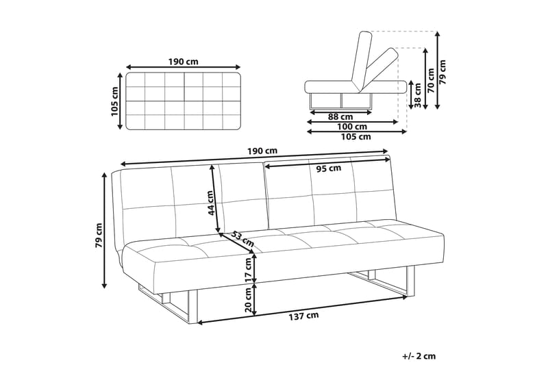 Faith Sovesofa 3-seter - Grønn/Sølv - Møbler - Sofaer - Sovesofaer