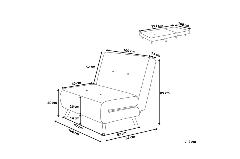 Farris Sovesofa 100 cm - Svart - Møbler - Sofaer - Sovesofaer