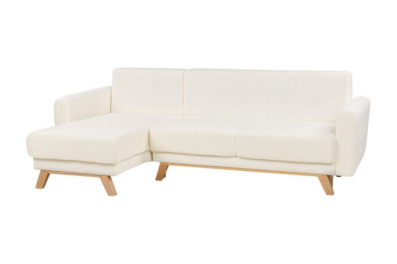 Faustin Hjørnesovesofa 3-seter - Hvit/Lyst tre - Møbler - Sofaer - Sovesofaer