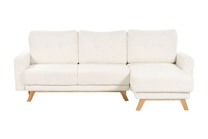 Faustin Hjørnesovesofa 3-seter - Hvit/Lyst tre - Møbler - Sofaer - Sovesofaer