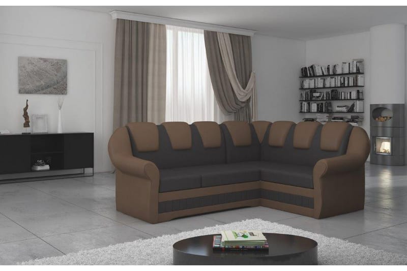 Fica Hjørnesovesofa - Brun/Beige - Møbler - Sofaer - Sovesofaer